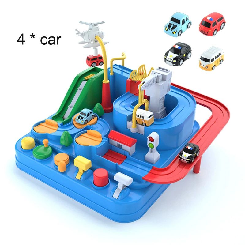 Children Racing Rail Car Model  BrainTraining Interactive Train Toy With Space Rocket And Animal Tr 1