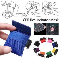 keychain mask portable first aid emergency face shield with one-way valve professional outdoor rescue health care tool