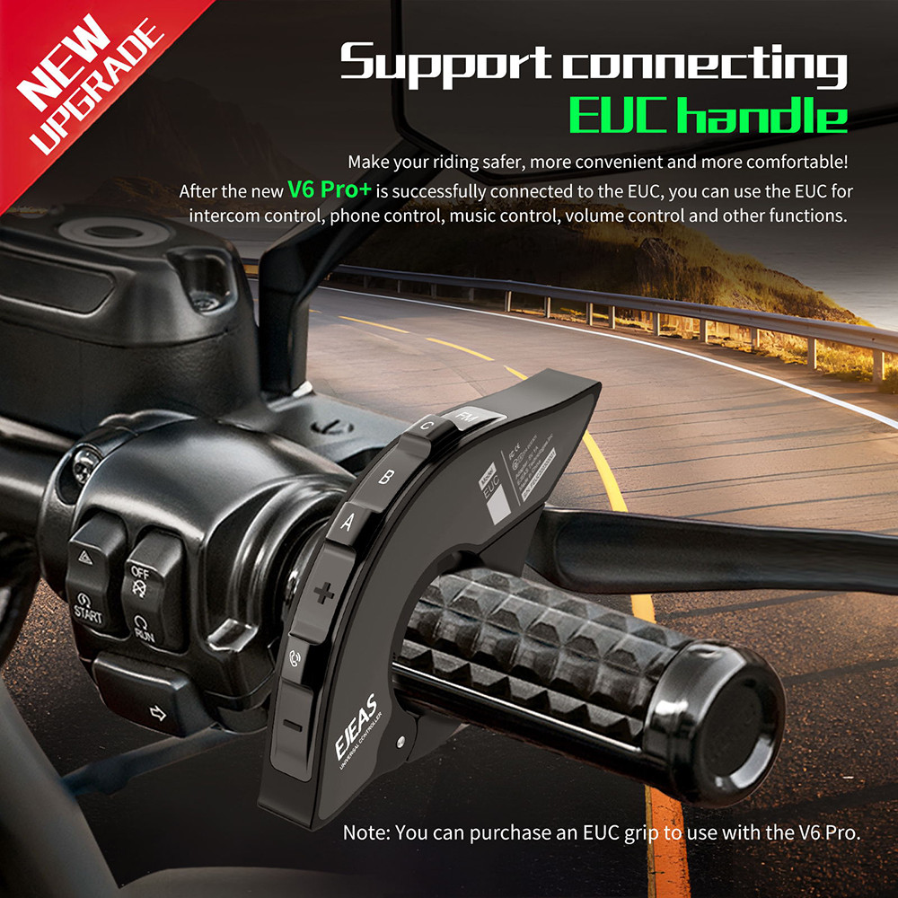 V6 PRO Motorcycle Helmet Bluetooth Intercom 6 Rider 800m Range IP67 Waterproof Walkie Talkie 4