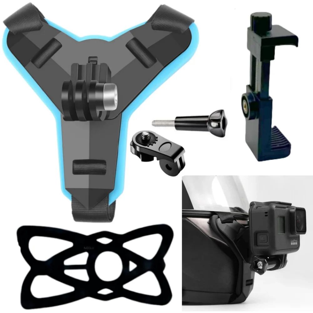 Motorcycle Helmet Phone Stand Mount Holder For GoPro Hero Adjustable Action Sports Camera Accessori 0