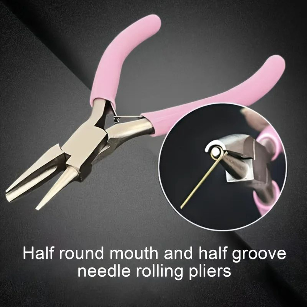 Professional Round Concave Pliers  Jewelry Making Mini Precision Wire Loop Tools  Ideal DIY Manual  4