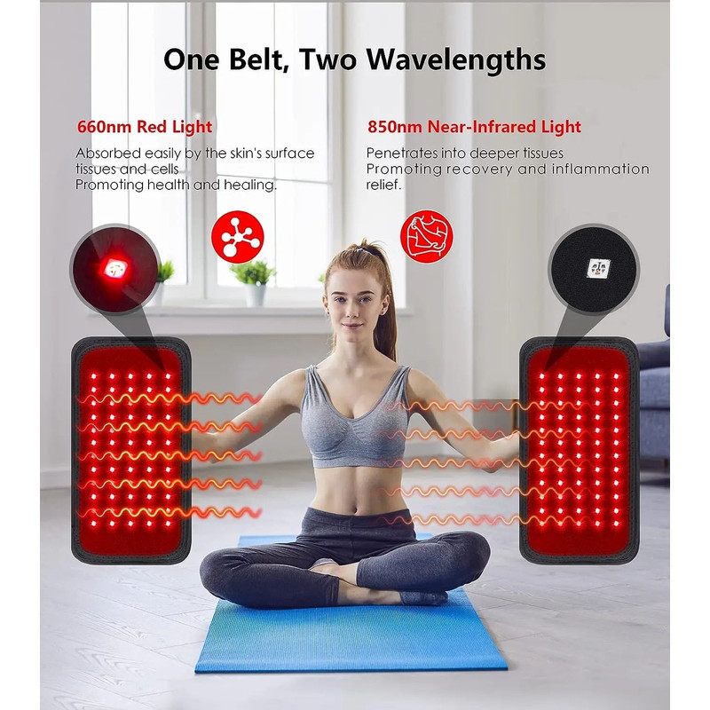 Red Light Therapy Belt Infrared Slimming Heat Pad Waist Wrap For Fat Loss Pain Relief Joints Full B 4