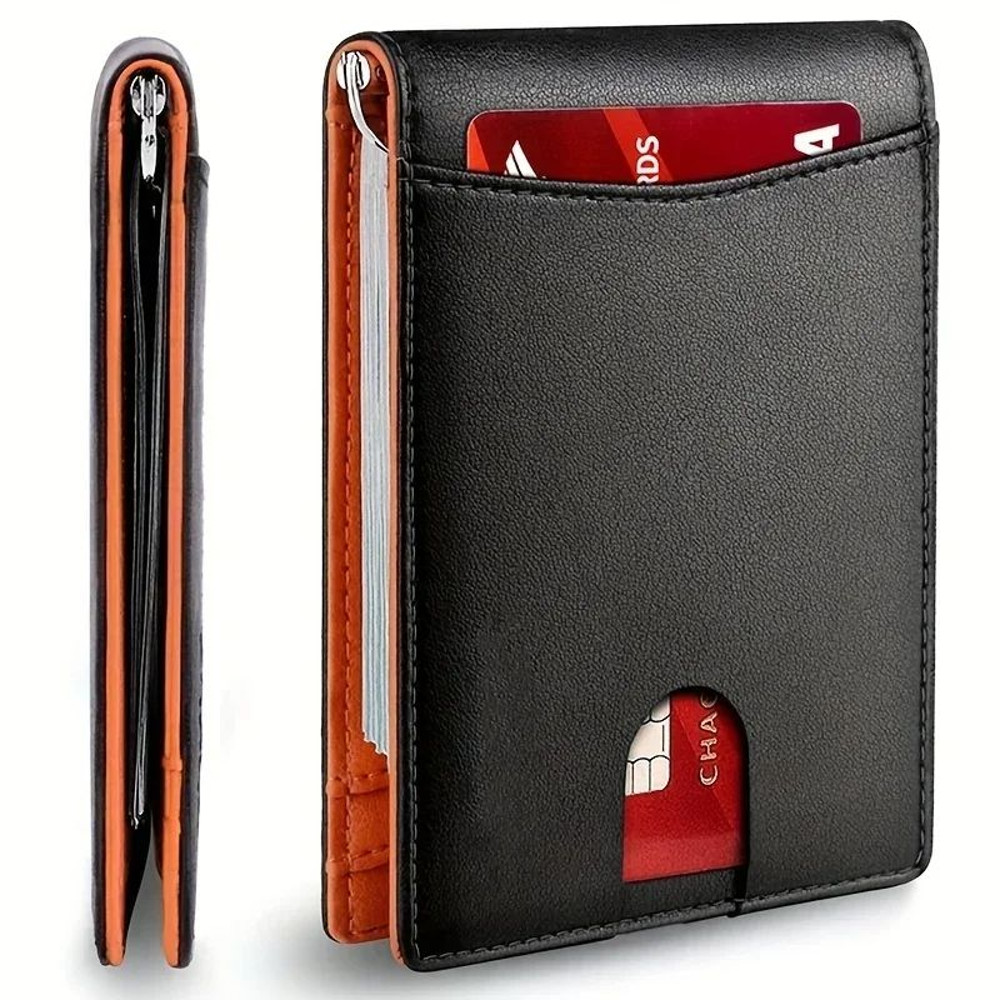 Synthetic Leather Slim Smart Wallet For Men RFID Blocking Credit Card Holder With Money Clip Thin M 0