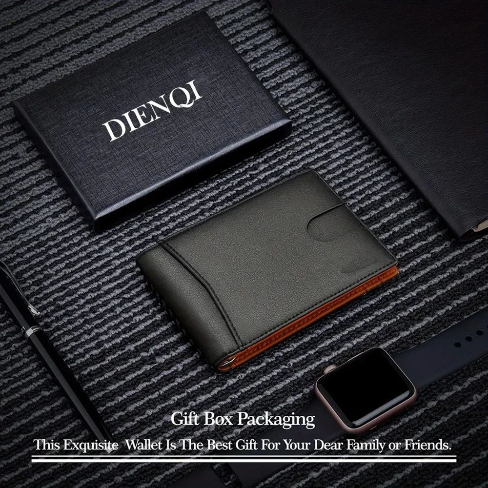 Synthetic Leather Slim Smart Wallet For Men RFID Blocking Credit Card Holder With Money Clip Thin M 3