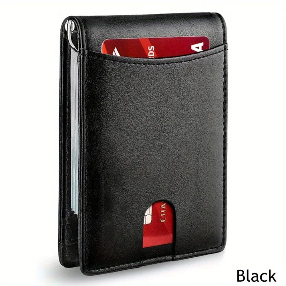 Synthetic Leather Slim Smart Wallet For Men RFID Blocking Credit Card Holder With Money Clip Thin M 9