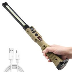 folding cob xpe led work light handheld flashlight usb rechargeable emergency car inspection lamp red sos strobe torch