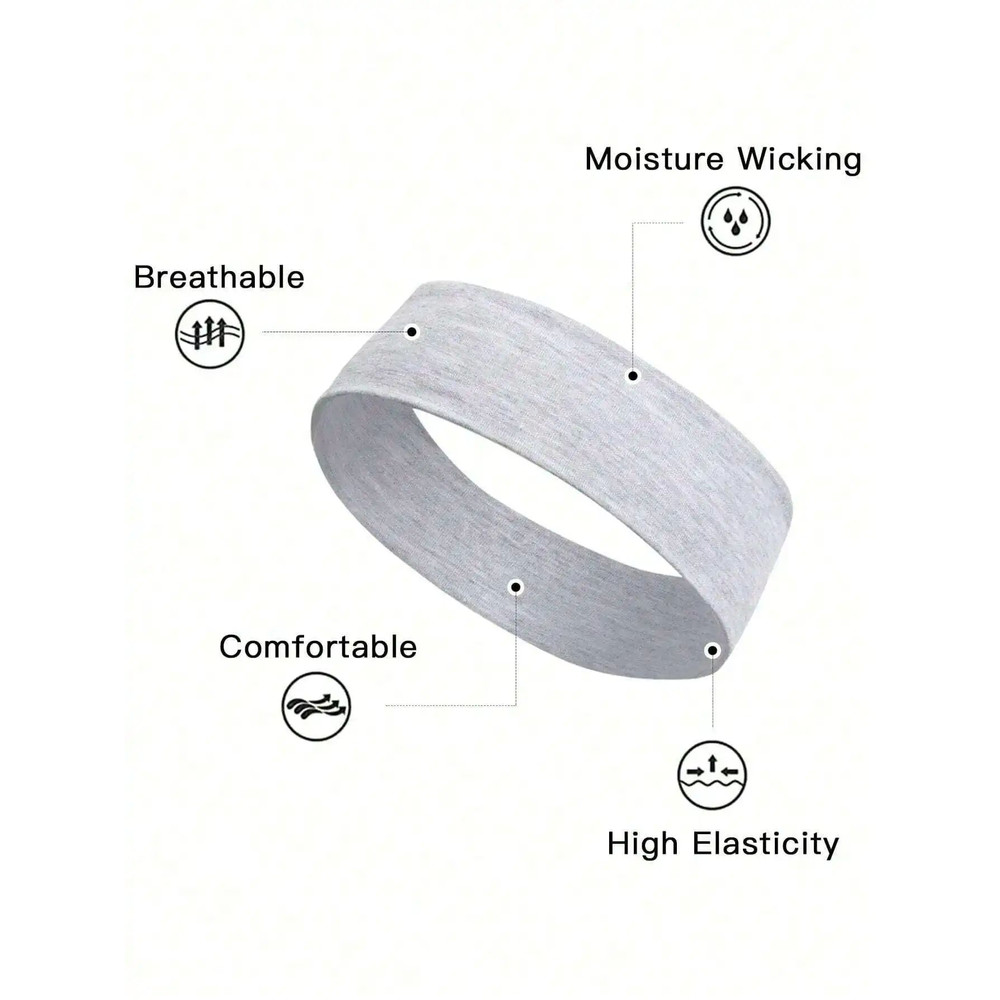 Simple Unisex Headbands SweatAbsorbing For Face Wash Yoga Running Cycling Solid Color  Leopard Prin 3