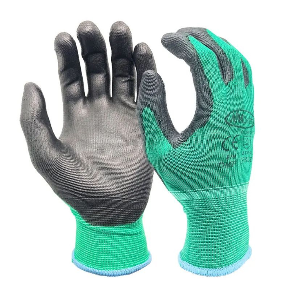 Professional PU Coated Safety Gloves Nylon Garden Construction Gloves For Men Women 2