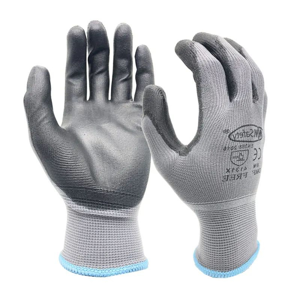 Professional PU Coated Safety Gloves Nylon Garden Construction Gloves For Men Women 3