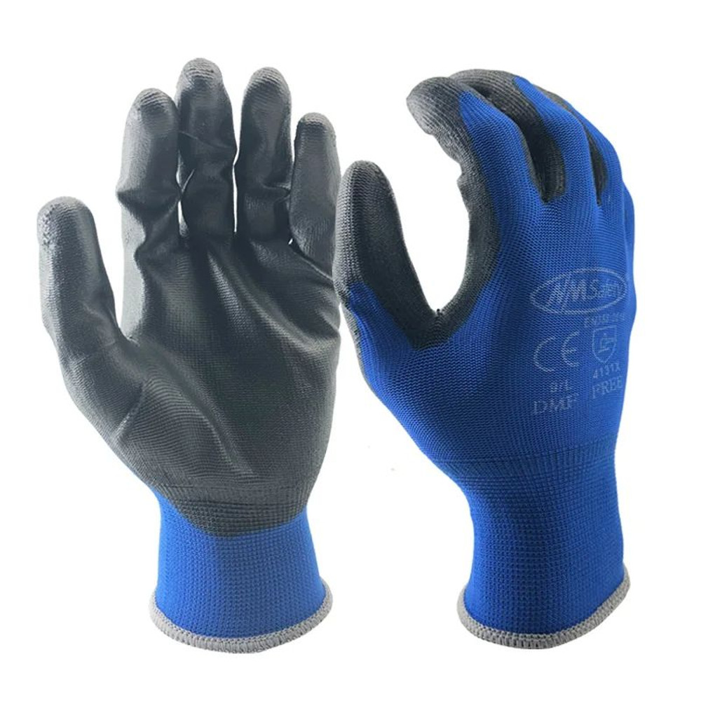 Professional PU Coated Safety Gloves Nylon Garden Construction Gloves For Men Women 4