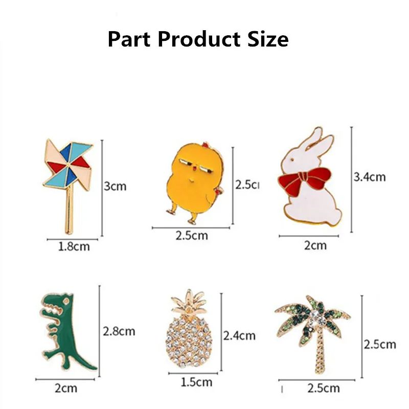 Cute Enamel Pin Badges Random Animal Plant Metal Brooches For Backpack Lapel Jewelry Women Kids 4