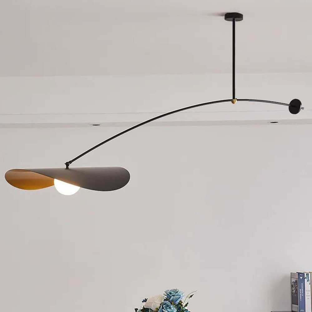 Nordic Novelty LED Long Arm Hat Chandelier Retro Hanging Lamp For Kitchen Island Bar Bedroom Study 4