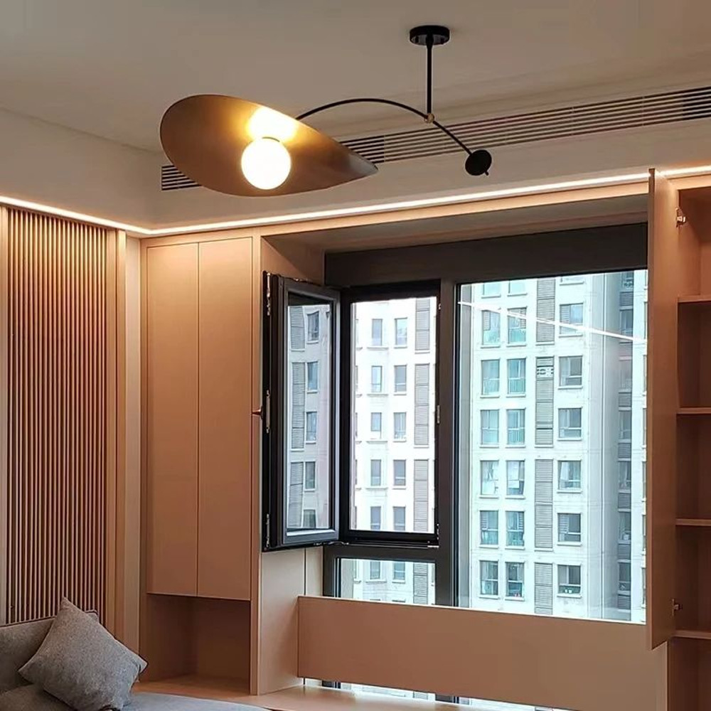 Nordic Novelty LED Long Arm Hat Chandelier Retro Hanging Lamp For Kitchen Island Bar Bedroom Study 5