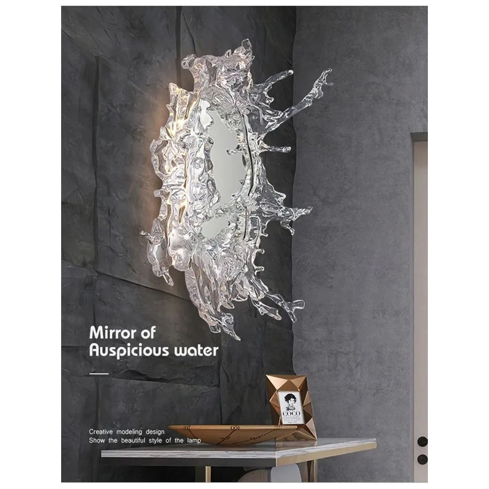 Modern Water Flower With Mirror Wall Lamp Decorative Light For Living Room Corridor Bathroom Dress 0