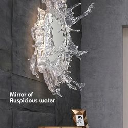 modern water flower with mirror wall lamp, decorative light for living room, corridor, bathroom & dressing area