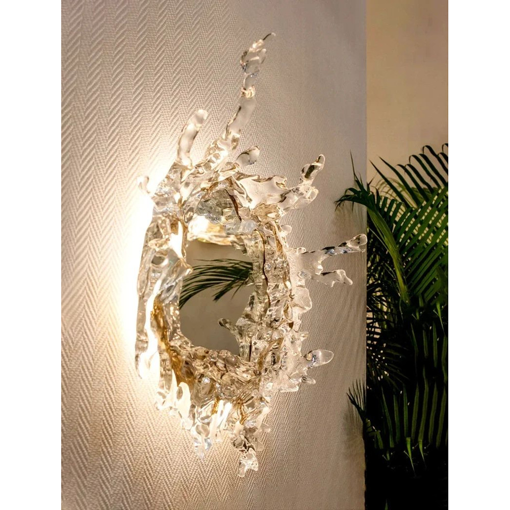 Modern Water Flower With Mirror Wall Lamp Decorative Light For Living Room Corridor Bathroom Dress 1