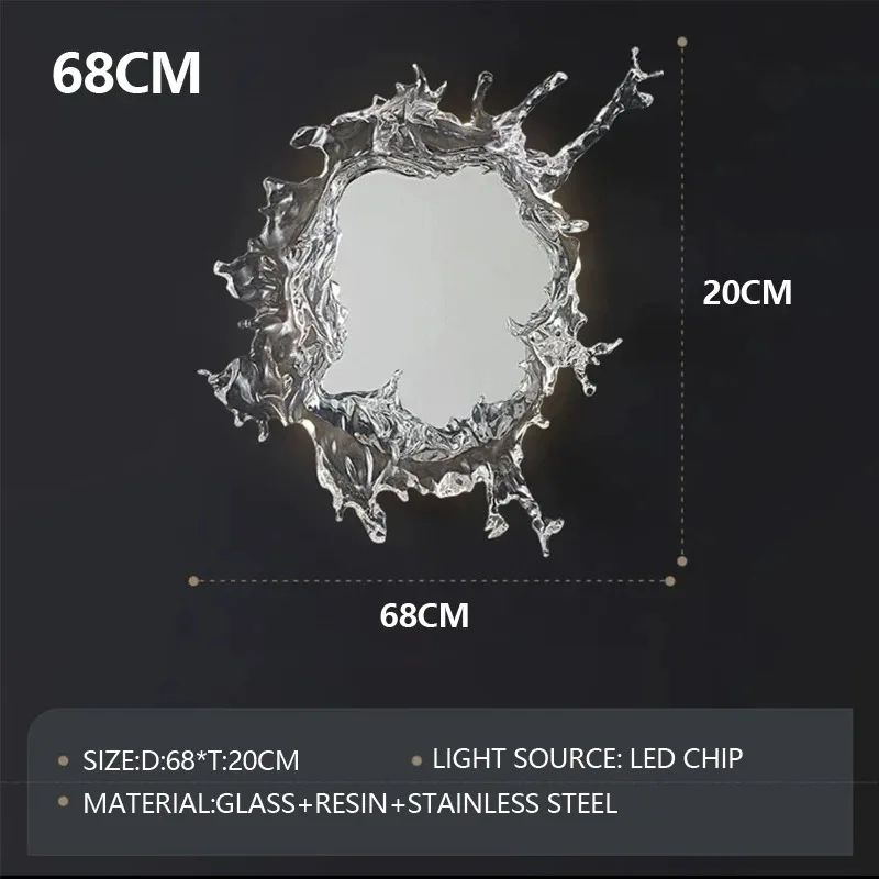 Modern Water Flower With Mirror Wall Lamp Decorative Light For Living Room Corridor Bathroom Dress 6