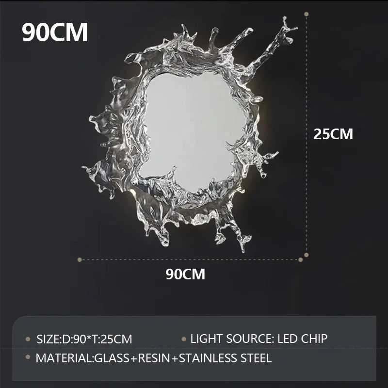 Modern Water Flower With Mirror Wall Lamp Decorative Light For Living Room Corridor Bathroom Dress 8