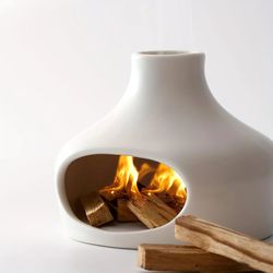 elegant ceramic palo santo & sage burner with chimney, aromatherapy, meditation & yoga essential, home decor gift