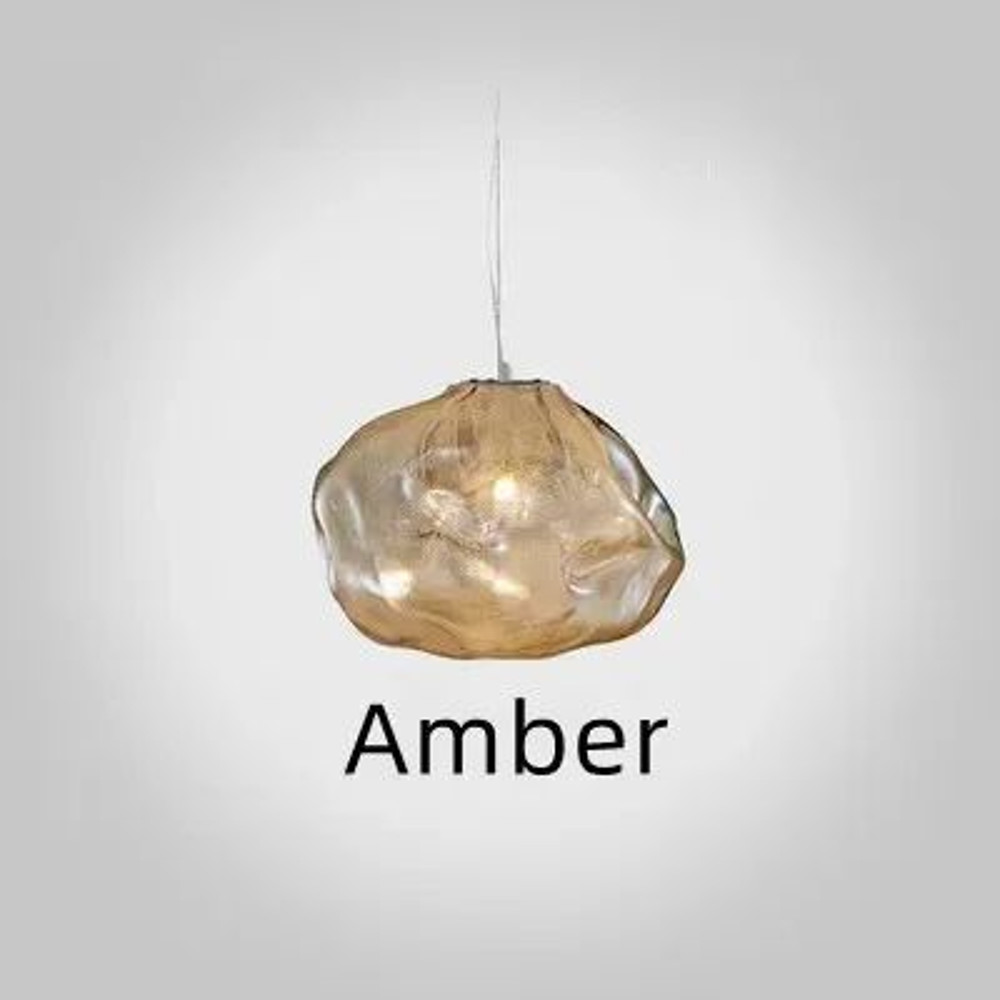 Modern Cloud Design Smoky Grey Glass Pendant Light Handcrafted Blown Glass Hanging Lamp For Living 6