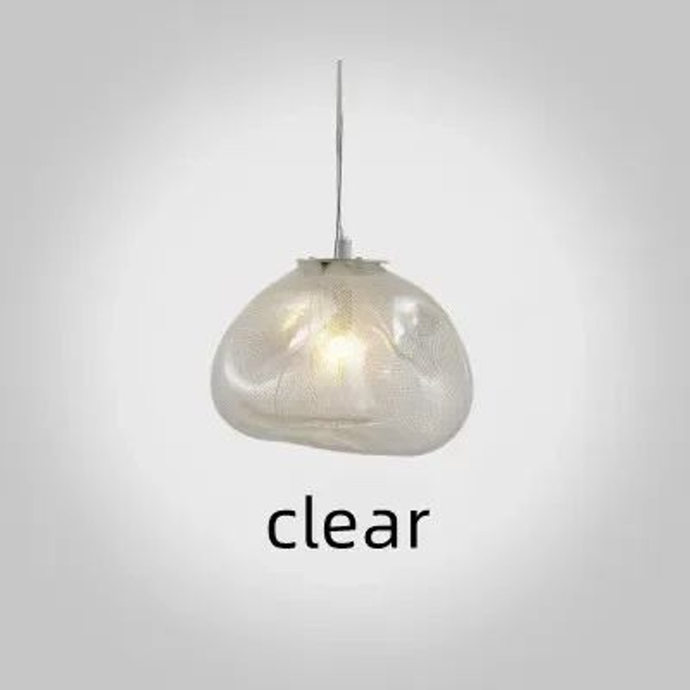 Modern Cloud Design Smoky Grey Glass Pendant Light Handcrafted Blown Glass Hanging Lamp For Living 7