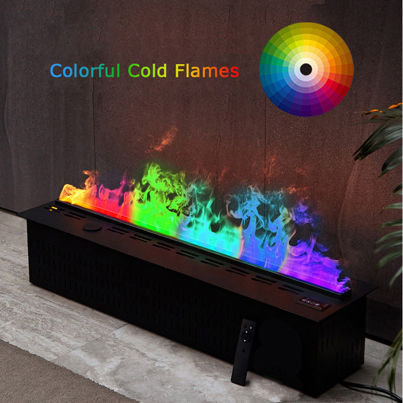 3D Electric Fireplace With Water Steam Humidifier Smart Home LED Flame Crackling Sound For WallTV 1