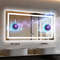 Modern LED Bathroom Mirror Wall Mounted Smart Vanity Mirror With Bluetooth Digital Clock AntiFog T 0