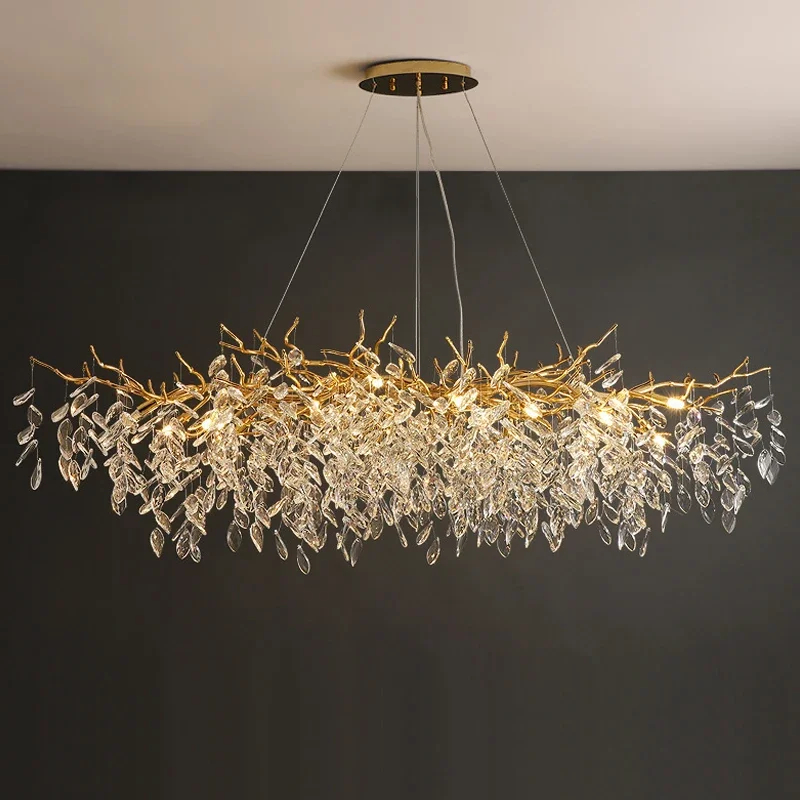 Luxury Gold Crystal LED Chandelier Elegant Ceiling Light For Living Room Dining Bedroom 4