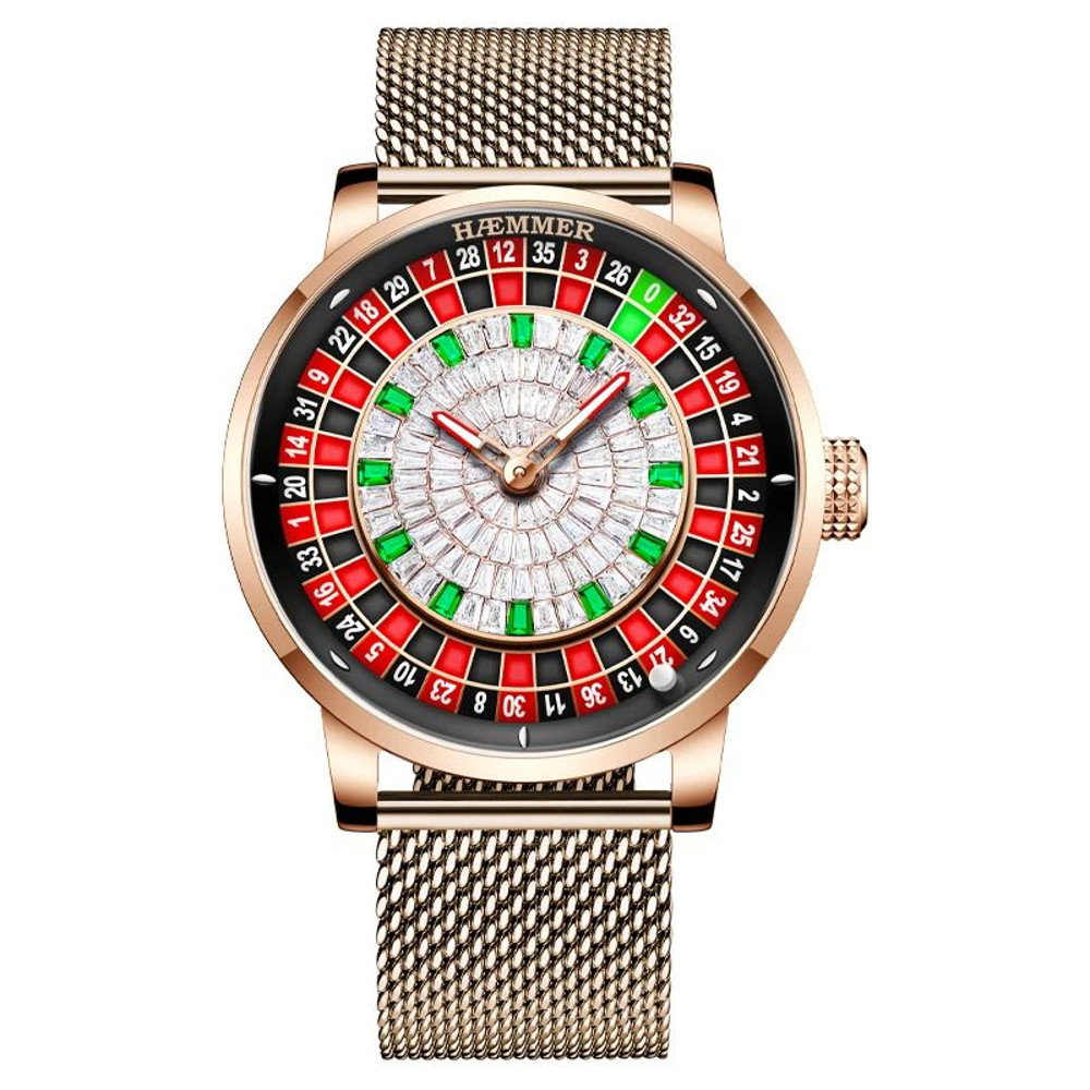 High End Design Mechanical Watch Las Vegas Roulette Desktop Theme Diamond Luminous Rotating Dial Me 1