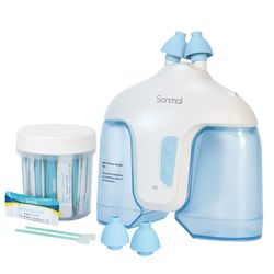 electric nasal irrigation system, fda approved nasal irrigator device + 50 saltpods for deep sinus rinse & congestion