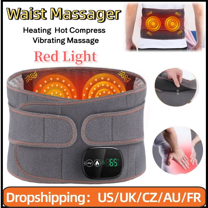 Inflatable Waist Belt Lumbar Decompression Back Brace With Heated Vibration Massage Airbag Support 0