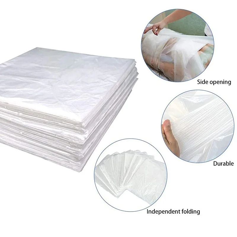 50 Pcs Disposable Infrared Sauna Blanket Bags PVC Plastic Sheeting For Body Wrap Spa Weight Loss T 1