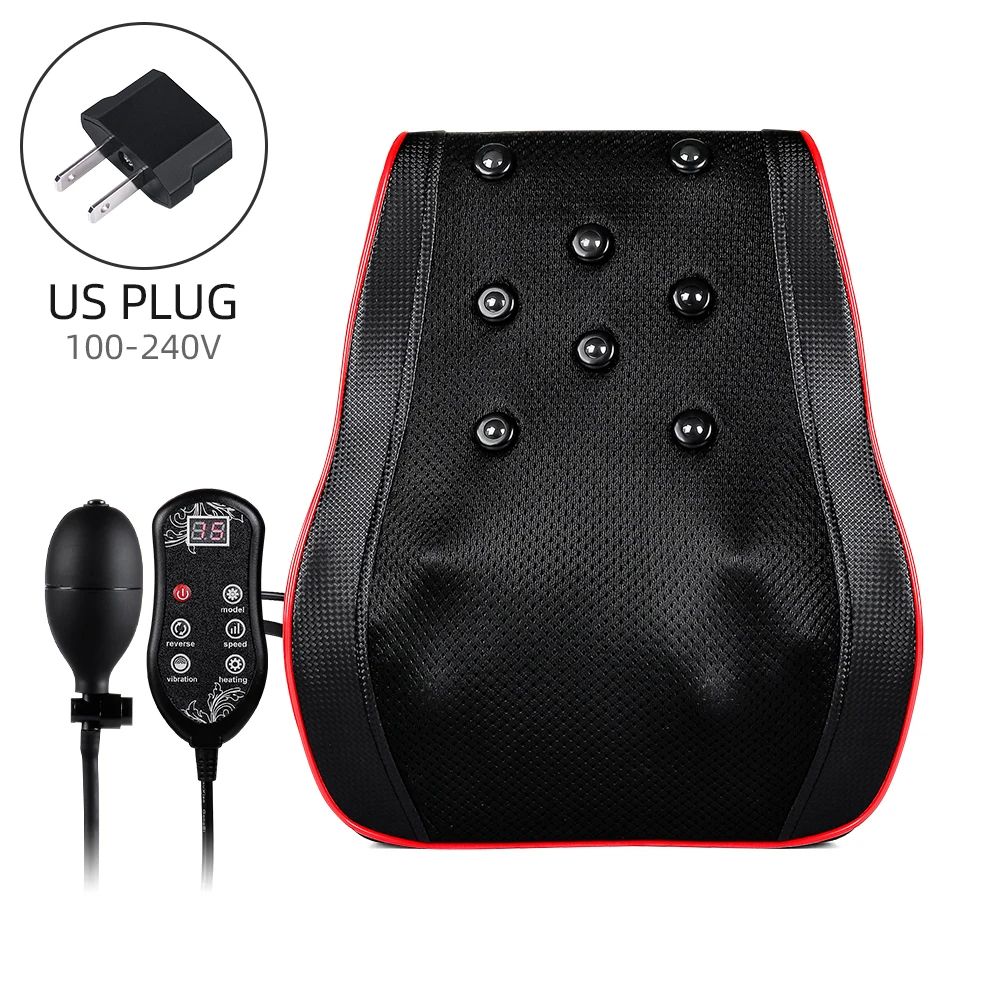 Shoulder Neck Back Massager Pillow Shiatsu Kneading Trapezius Massage With Cervical Traction For Ca 6