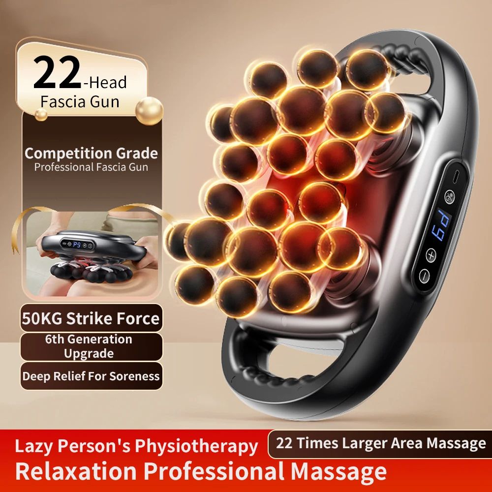 22Head Fascia Gun HighFrequency Vibration Body Massage Gun For Back Waist Neck Shoulder Deep Muscle 0