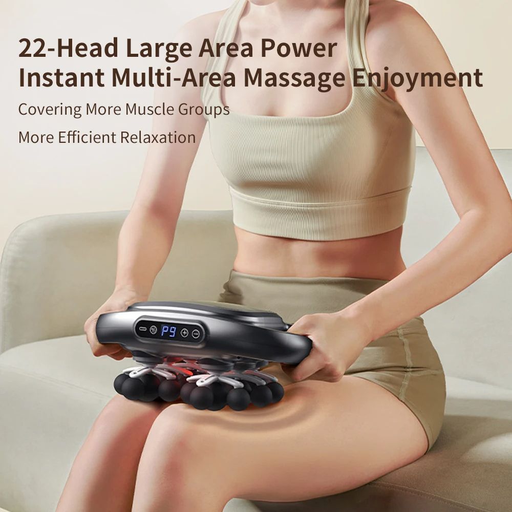 22Head Fascia Gun HighFrequency Vibration Body Massage Gun For Back Waist Neck Shoulder Deep Muscle 3