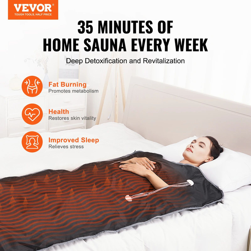 VEVOR Sauna Blanket For Detoxification Portable Far Infrared Sauna For Home Relaxation With Adjusta 1