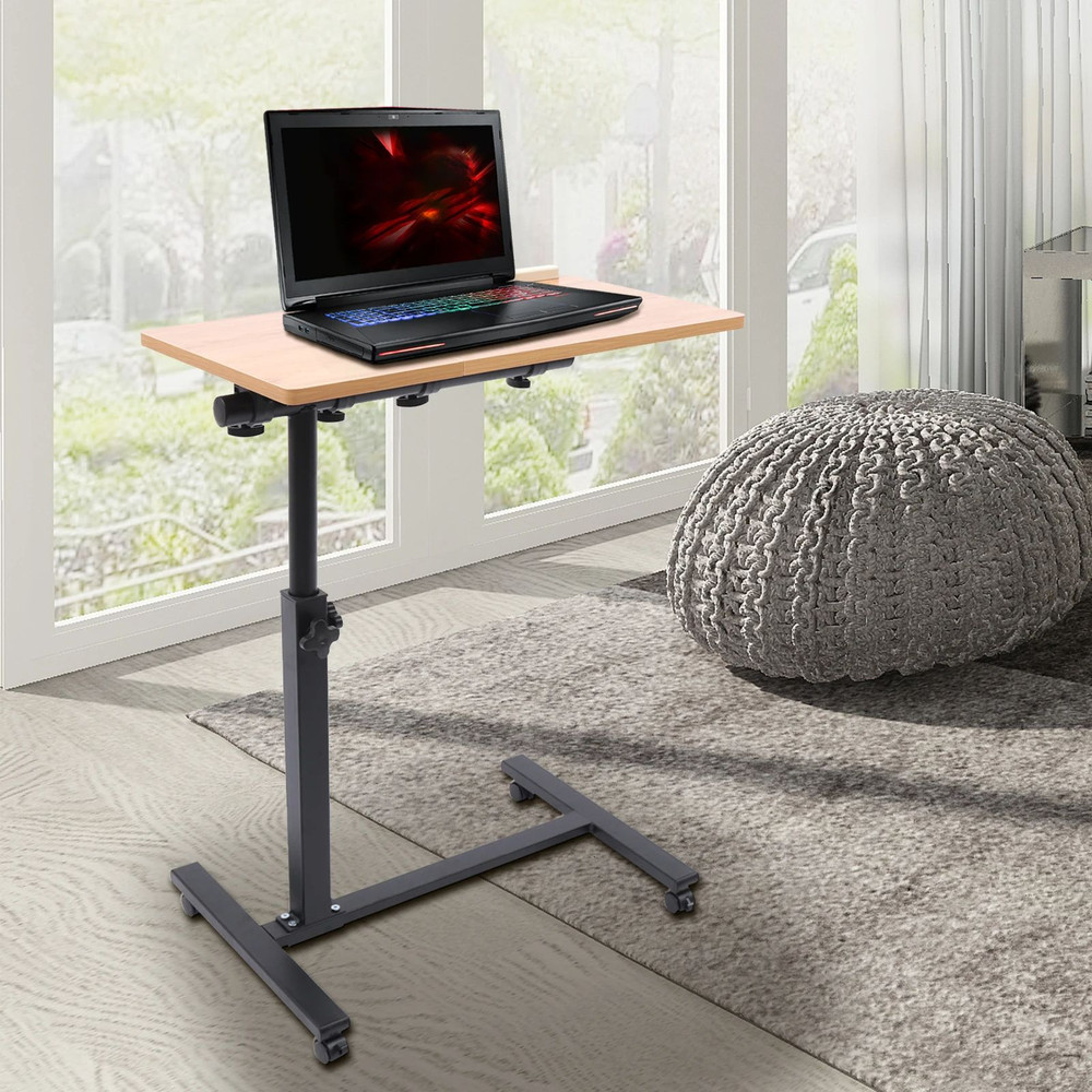 Adjustable Laptop Desk Mobile Stand Home Office Tray Rolling Study Table Computer Workstation 1