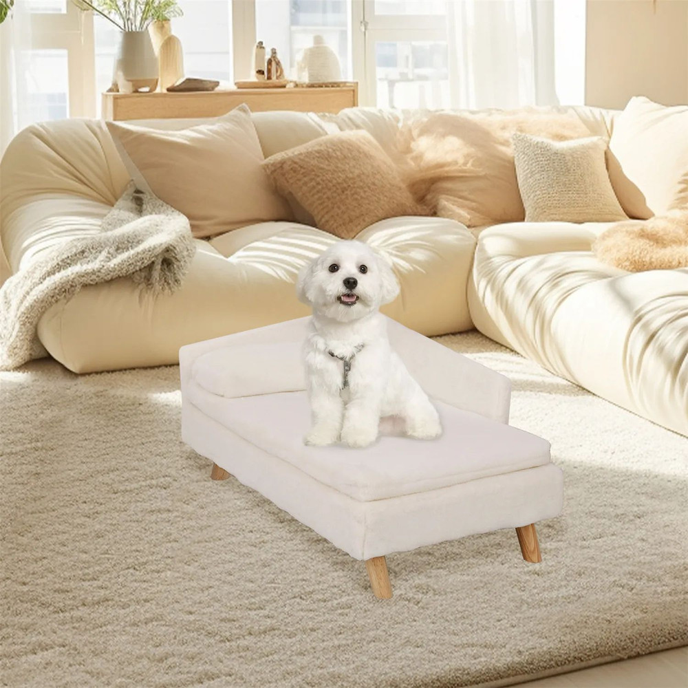 Elevated Pet Bed Sofa Nordic Pet Stool Bed With Cozy Pad Waterproof Pet Sofa Bed With Sturdy Wood L
