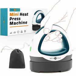 mini heat press machine portable easy press iron for htv vinyls cricut diy t shirts clothes bags hats pads