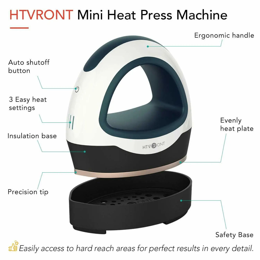 MINI Heat Press Machine Portable Easy Press Iron For HTV Vinyls Cricut DIY T Shirts Clothes Bags Ha 4