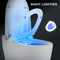 Heated Seat Smart OnePiece Toilet Automatic Flush Foot Sensor Blue Night Light 2