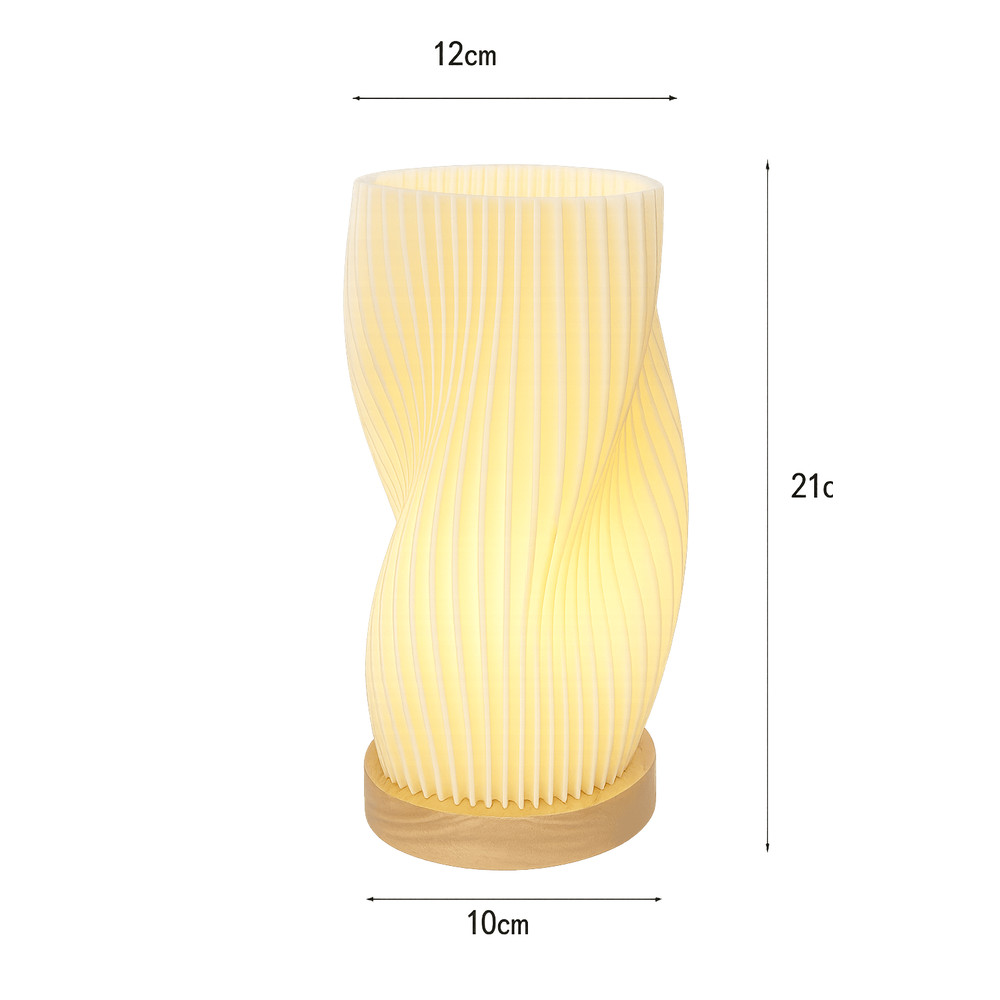 French Cream Style 3D Pleated Desk Lamp Bedroom Study Atmosphere