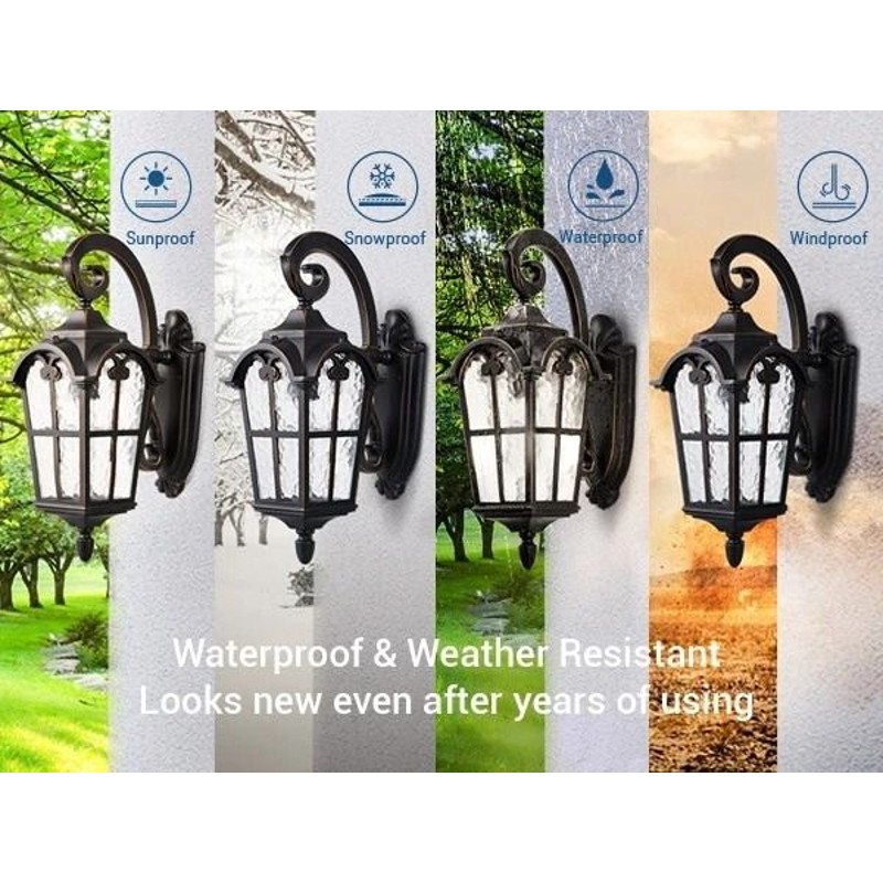 Wall Lamp Outdoor Light Fixtures Dusk to Dawn Lanterns for Porch Patio or Garage