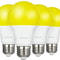LED Bug Light Bulbs Outdoor 4 Pack A19 Yellow Bulbs For Porch Patio 600LM E26 Base 3