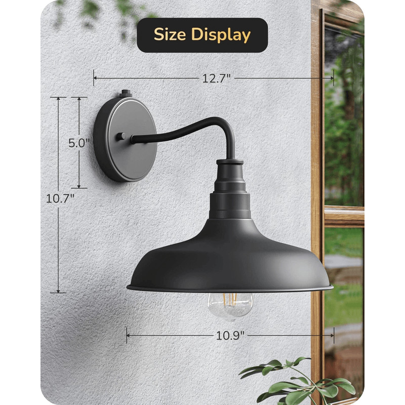 Dusk To Dawn Outdoor Wall Lights Farmhouse Gooseneck Barn Black Porch Lanterns 4