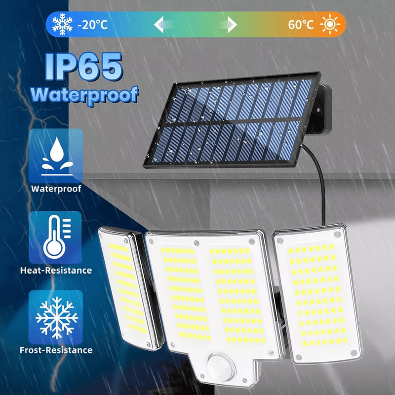 Solar Wall Light With Remote LED Garden Security Flood Lamp Indoors Outdoors 3