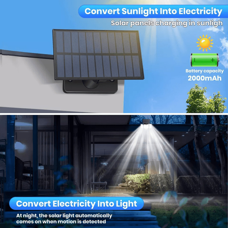 Solar Wall Light With Remote LED Garden Security Flood Lamp Indoors Outdoors 4