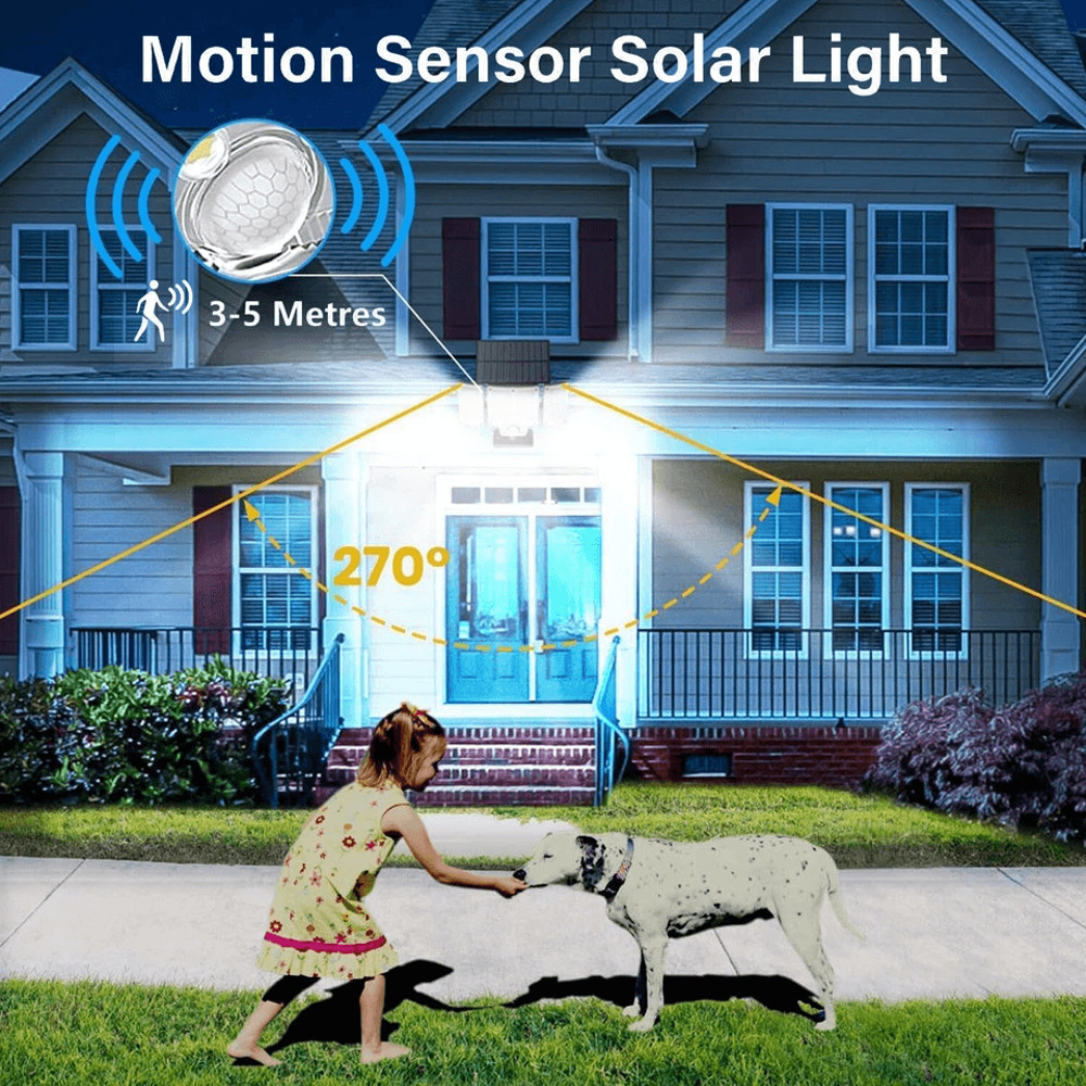 Solar Wall Light With Remote LED Garden Security Flood Lamp Indoors Outdoors 2