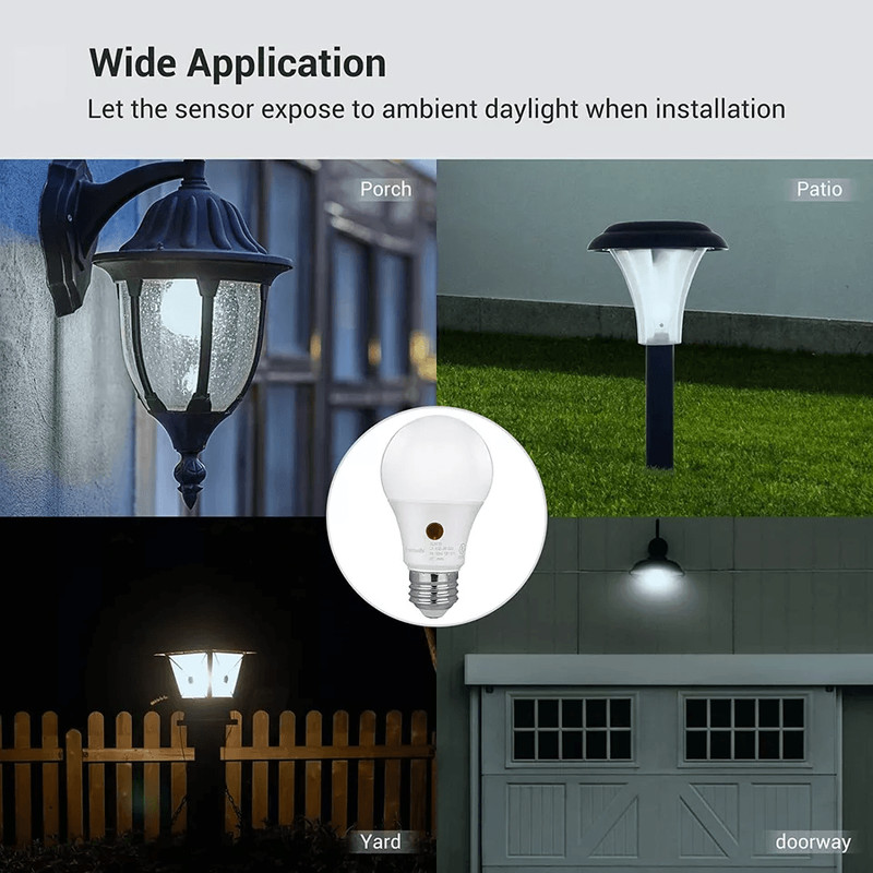 Automatic Dusk To Dawn LED Bulbs Super Bright Outdoor Sensor Lights Daylight UL Energy Star Lamp Re 1