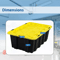Snap Lid Storage Bin Durable Black Plastic Tote Boxes Stackable Garage Workshop Containers 2